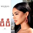 thumbnail image 4 of XINQIHANG Golden/Silver Raised Design Statement Earrings, 4 of 7
