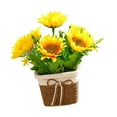 thumbnail image 1 of Flores artificiales en maceta, plantas en maceta falsas, arreglos florales decorativos, flores artificiales para dormitorio, interior, sala de estar, Amarillo, 1 of 8