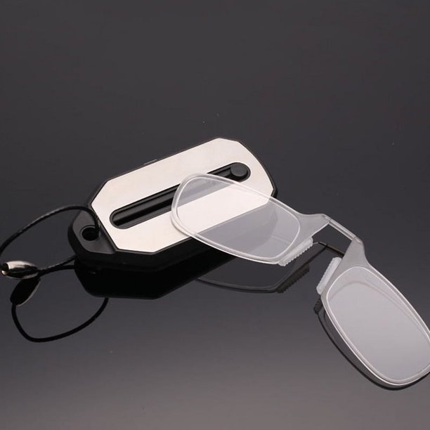 Gafas de lectura delgadas de silicona suave con clip en la nariz, llavero ligero, gafas de lectura portátiles