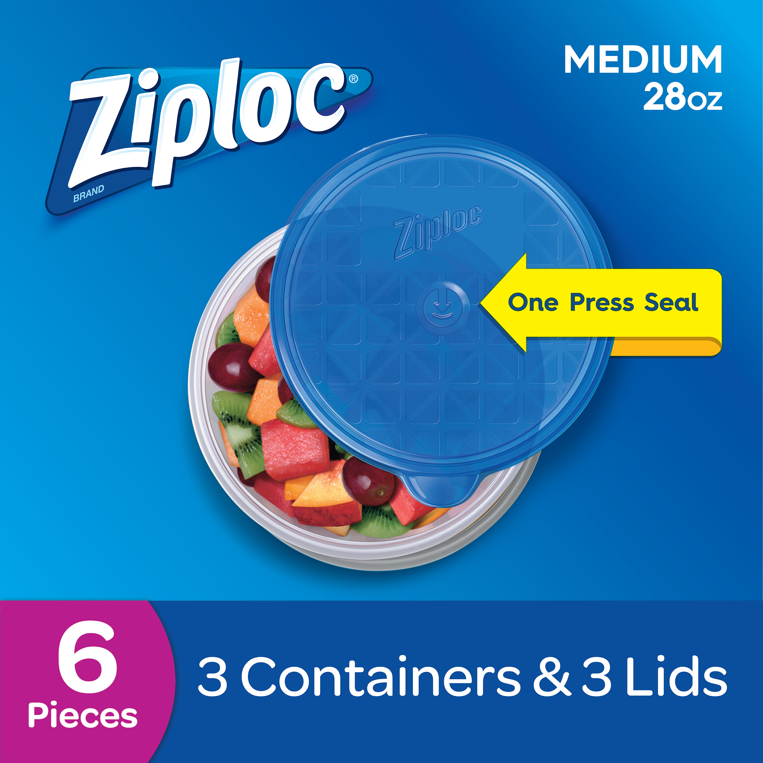 Ziploc Container Medium Round, 3 count