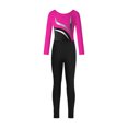 thumbnail image 6 of iiniim Kids Girls 2Piece Gymnastics Bodysuit with Sparkle Ballet Unitard and Legging Pants Gym Tracksuit Dancewear Hot Pink&Black 14, 6 of 7
