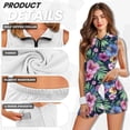 thumbnail image 5 of Yuyamidu Hawaiian Flower Womens Tennis Dress Zipper Athletic Dress for Women Size L Comfortable Workout Golf Dresses with Built-in Shorts Summer Outfits, 5 of 7
