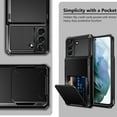 thumbnail image 6 of for Galaxy S21 Case Wallet 4-Card Flip Cover Credit Card Holder Slot Back Pocket Dual Layer Protective Hybrid Hard Shell Bumper Armor Case for Samsung S21 6.2 Black, 6 of 13