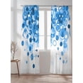 thumbnail image 2 of Sheer Curtains 108 Inches Long 2 Panels Set for Living Room, Blue Gradient Semi Sheer Curtains for Windows, Abstract Polka Dots Vintage Modern Art Voile Window Treatments Rod Pocket Curtain, 2 of 7