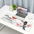 thumbnail image 3 of Watercolor Cherry Blossom Mouse Pad 35.4x15.7 Inch White Japanese Mountain XXL Large Gaming Extended Mousepad Ink Painting Landscape Big Desk Pad Stitched Edges Rubber Keyboard Mat for Office Desktop, 3 of 5