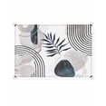 thumbnail image 2 of Sun Shade Sail 12x16Ft Abstract Art Watercolor Tropical Leaves Boho Black White Grey Uv Block Sunshade Canopy Outdoor Shade Cover Rectangle Shade Cloth For Patio Garden Yard Deck Pergola, 2 of 6