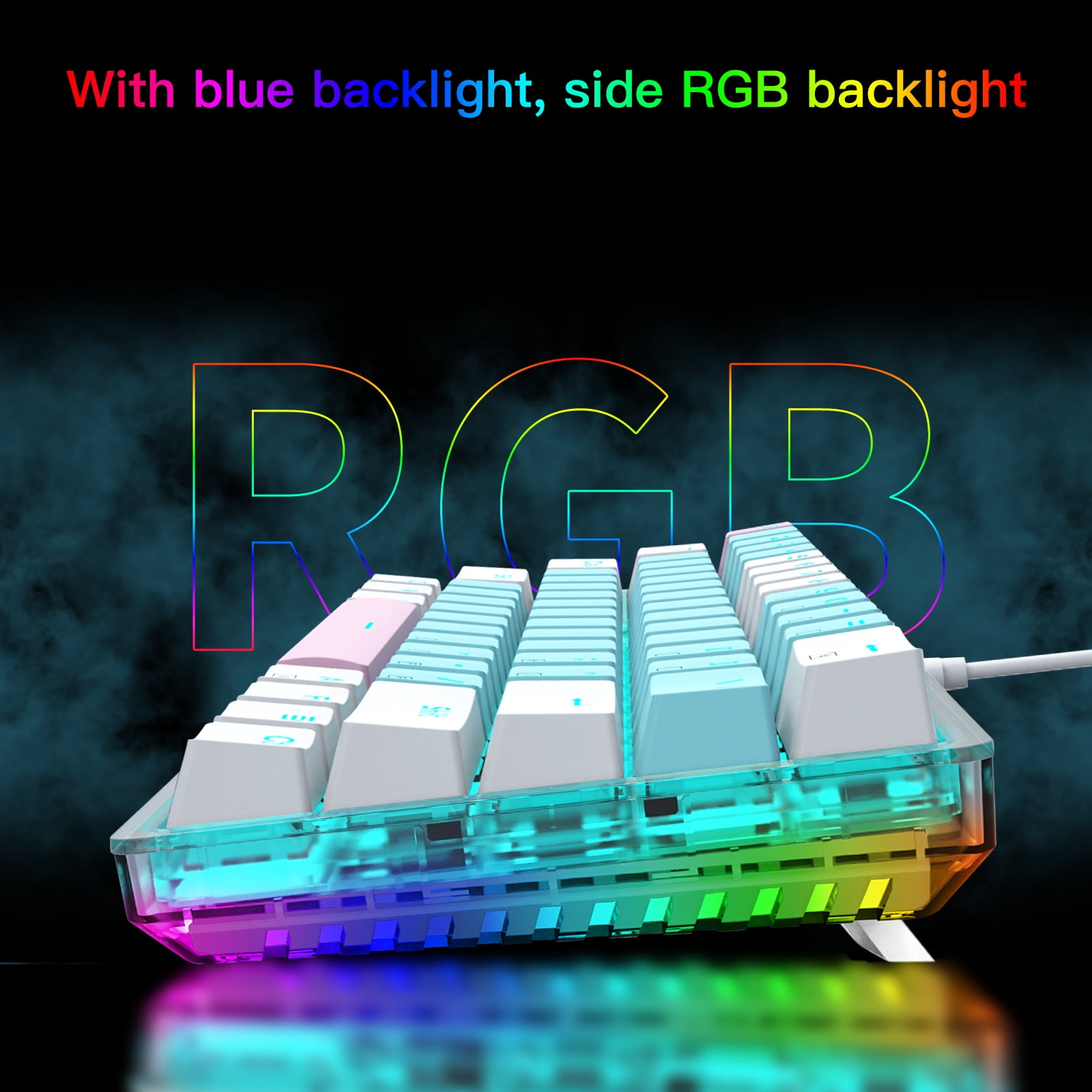 E-YOOSO 60% Mechanical Keyboard, Red Switch Gaming Wired Keyboard with RGB Backlit, Ultra-Compact 60 Percent Computer Keyboard for Windows, Mac OS