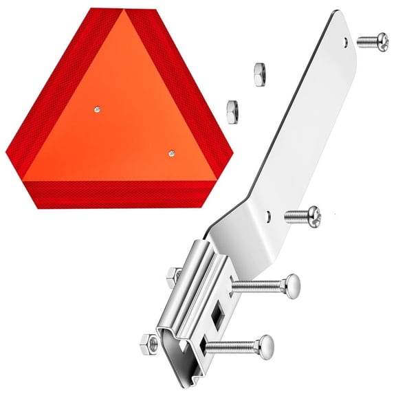 Slow Moving Vehicle Sign with Mounting Bracket Golf Carts Farm Vehicle Warning Sign Golf Cart Accessories Enduring