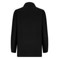 thumbnail image 5 of Nfurl Womens Cotton Linen Long Sleeve Tops Dressy Casual Button Down Shirts Loose Fit Solid Color Lapel Shirt Going Out Top Fall Clothes Black L, 5 of 6