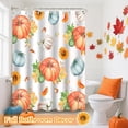 thumbnail image 5 of Fall Shower Curtain, Thanksgiving Shower Curtains for Bathroom with Pumpkin & Maple Leaf, Autumn Shower Curtain with 12 Hooks, Fall Bathroom Thanksgiving Decor & Gifts, 5 of 6