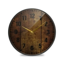 Yayeee Wall Clock Battery Operated 9.5" Silent Non-Ticking for Living Room, Wood Grain