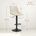 thumbnail image 3 of HOMCOM Tabourets de Bar Réglables, Ensemble de 2, Tabourets de Bar Pivotants en Leathaire avec Dossier, 3 of 10