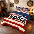 thumbnail image 2 of Manfei Retro God Bless America Print Queen Comforter Set, USA Flag Comforter Sets Queen, Red White Blue, Navy Reversible 3pcs, 1 Comforter and 2 Pillowcases, 2 of 6