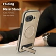 thumbnail image 3 of Magnetic for Google Pixel 9a PU Leather Case, Compatible with Magsafe, Built-in Invisible Stand, Premium Ultra Slim Adjustable Kickstand Protective Case for Google Pixel 9a, Desertgold, 3 of 7