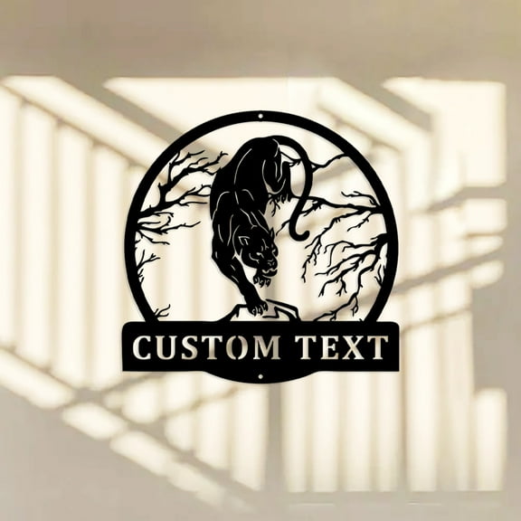 Custom Panther Metal Wall Art, Personalized Panther Name Sign Decoration For Room, Panther Home Decor, Custom Panther