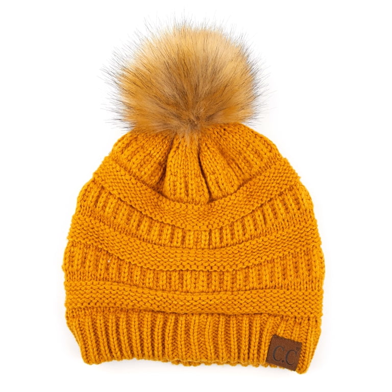 CC Trending Faux Fur Pom Beanie w/ Tan Pom - Walmart.com display picture 1