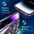 thumbnail image 4 of Crystal Clear iPhone 14 Pro Case - Purple, 6.1 inch,  Grade Drop Tested, Camera Protection, Slim Silicone Shockproof Cover, 4 of 17