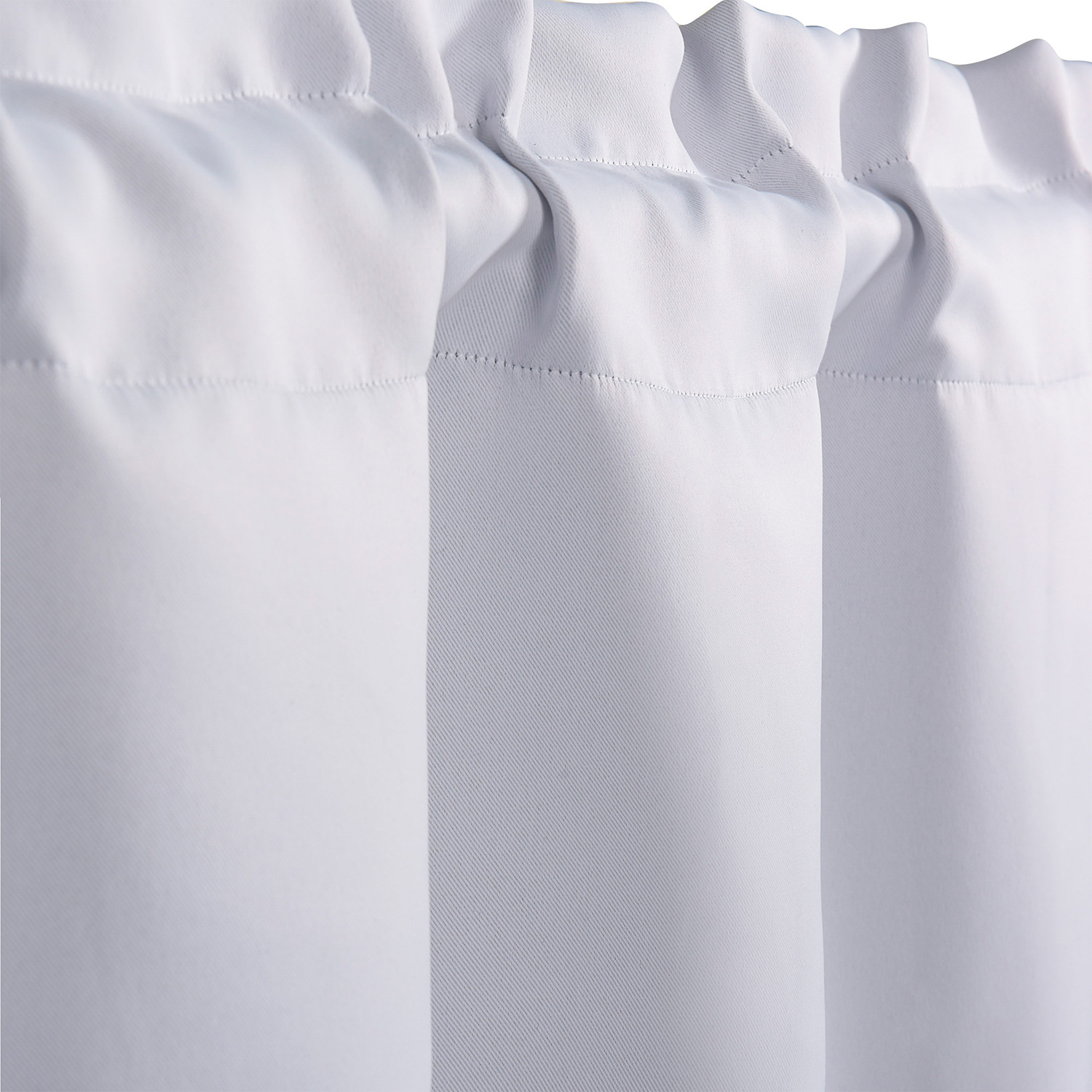 HIG White Scalloped Half Curtain with blackout for Kitchen,2 Panels,30"x 36"