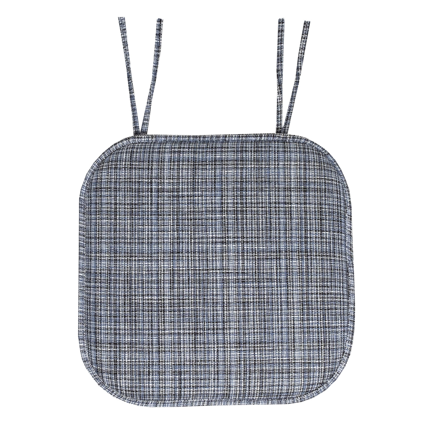 Aria Memory Foam Non-Slip Chair Cushion Pad with Ties 2 Pack - Blue Black