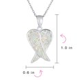 thumbnail image 4 of Bling Jewelry Womens Romantic Love Gemstone White Opal Angel Wings Pendant Necklace Sterling Silver, 4 of 4