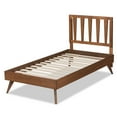 thumbnail image 4 of Baxton Studio Michi Modern Engineered Wood Slat Bed, Twin, Walnut Brown, 4 of 9
