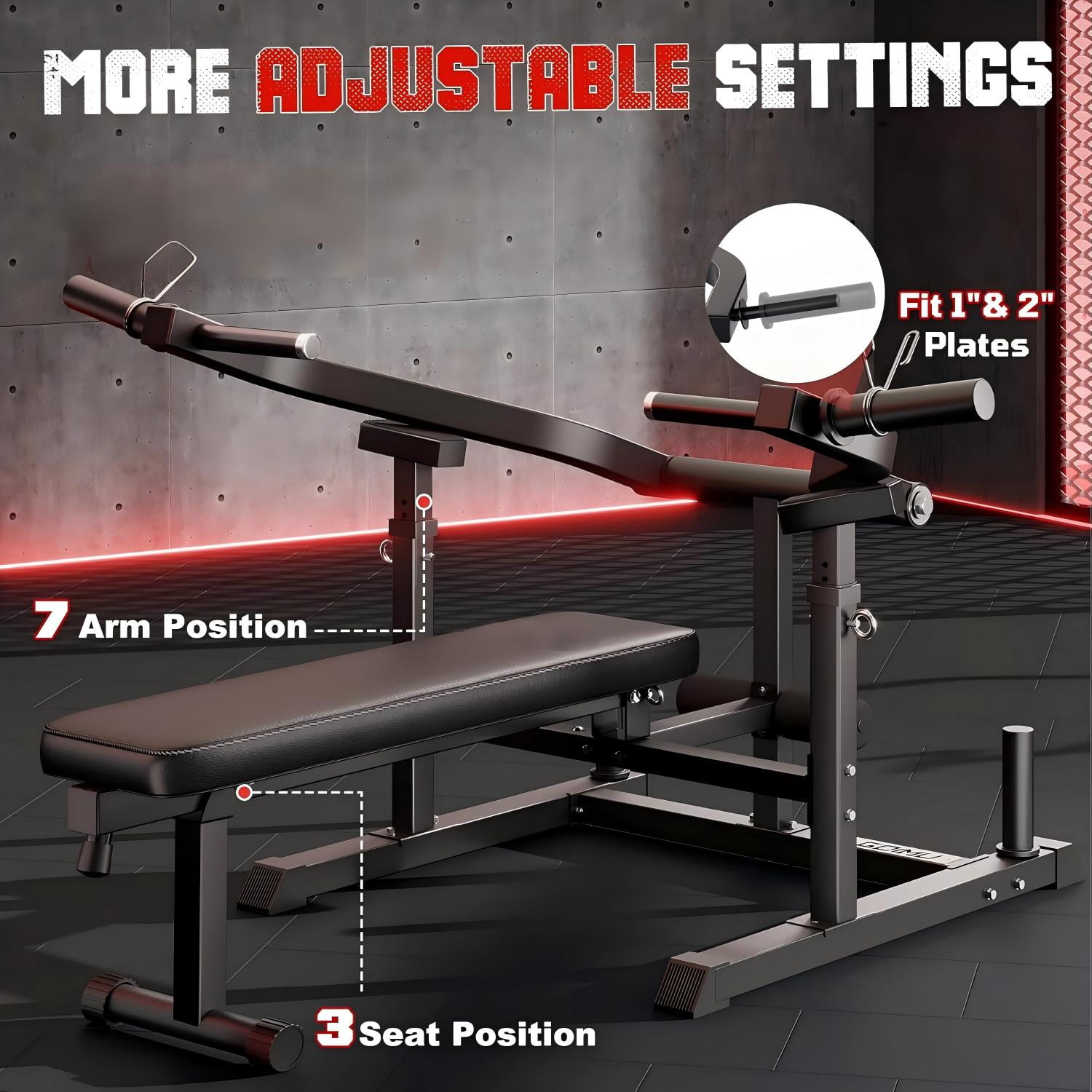 Chest Press Machine, Weight Bench Press Machine with Independent Arms, Adjustable Flat Incline Bench Press for Chest, AB Workout Home Gym Equipment