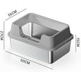 thumbnail image 2 of Garvee 50cm Semi-Closed Cat Litter Box, PP & Stainless Steel Design, 50*35*27CM Grey, 2 of 7