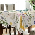 thumbnail image 5 of Yayeee Tablecloths 54" x 54" Rectangle Wrinkle Resistant Party Table Cover, Blue Floral Rabbit, 5 of 8