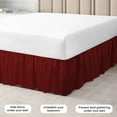 thumbnail image 2 of CCNY Bed Skirt Dust Ruffled Style Bedskirt Full Adjustable Elastic 16" Inch Drop Length Microfiber Made Burgundy Bedskirts, 2 of 6