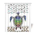thumbnail image 1 of Cortina de Ducha ABPHQTO Rayas bohemias 160x180 cm con adorno de tortuga, 1 of 3