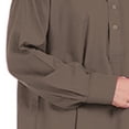 thumbnail image 3 of Women's Half Button Down Thobe Lightweight Breathable Arabic Dishdasha Stand Collar Arab Thobe with Pockets Brown S, 3 of 4