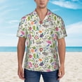 thumbnail image 4 of Balery Rabbit And Butterfly Print Men's Hawaiian Shirts Short Sleeve Beach Shirt Relaxed Fit Vacation Button Down Shirts-, 4 of 9