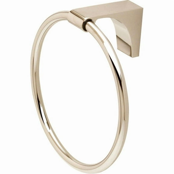 Luna Wall Mounted Towel Ring, Polished Nickel