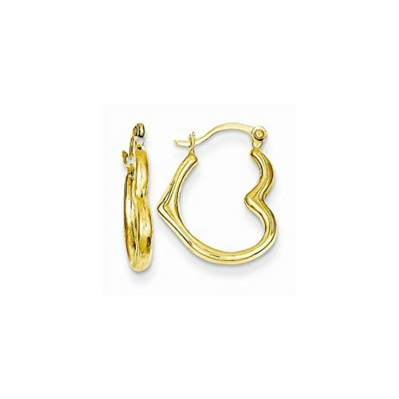 FJC Finejewelers 14k Yellow Gold Heart Shaped Hollow Hoop Earrings