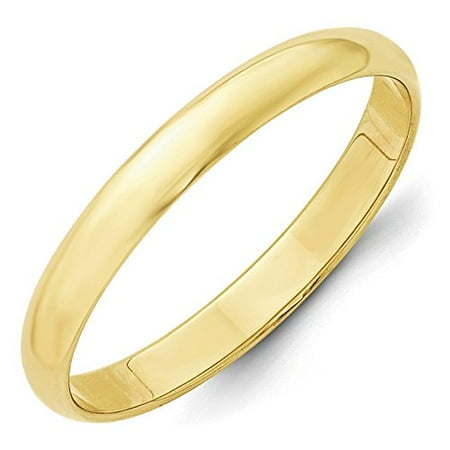 10K Yellow Gold 3.00MM LTW Half Round Wedding Band Ring (7)