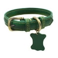 thumbnail image 2 of Flmtop Animaux de Compagnie Chien Chiot Réglable en Similicuir Tags Collier Collier Doux Cou Sangle Vert, 2 of 9