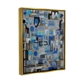 thumbnail image 3 of Stupell Blue Geometric Shapes Collage Abstract Painting Gold Floater Framed Art Print Wall Art, 3 of 6