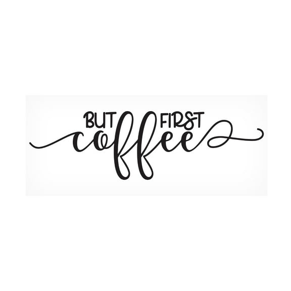 Canvas Wall Art - Jean Plout 'Coffee Typography B' Wall Art for Living Room, Bedroom, or Office DÃ©cor by Trademark Fine Art - 19 x 8 Inches