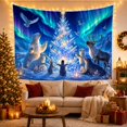thumbnail image 3 of Arctic Animals Around a Crystal Christmas Tree Under Northern Lights, Dreamy Celestial for Wildlife Lovers, Nature Wall Art Decor, Christmas Gift Tapestry Wall Hanging for Living Room and Bedroom, 3 of 7