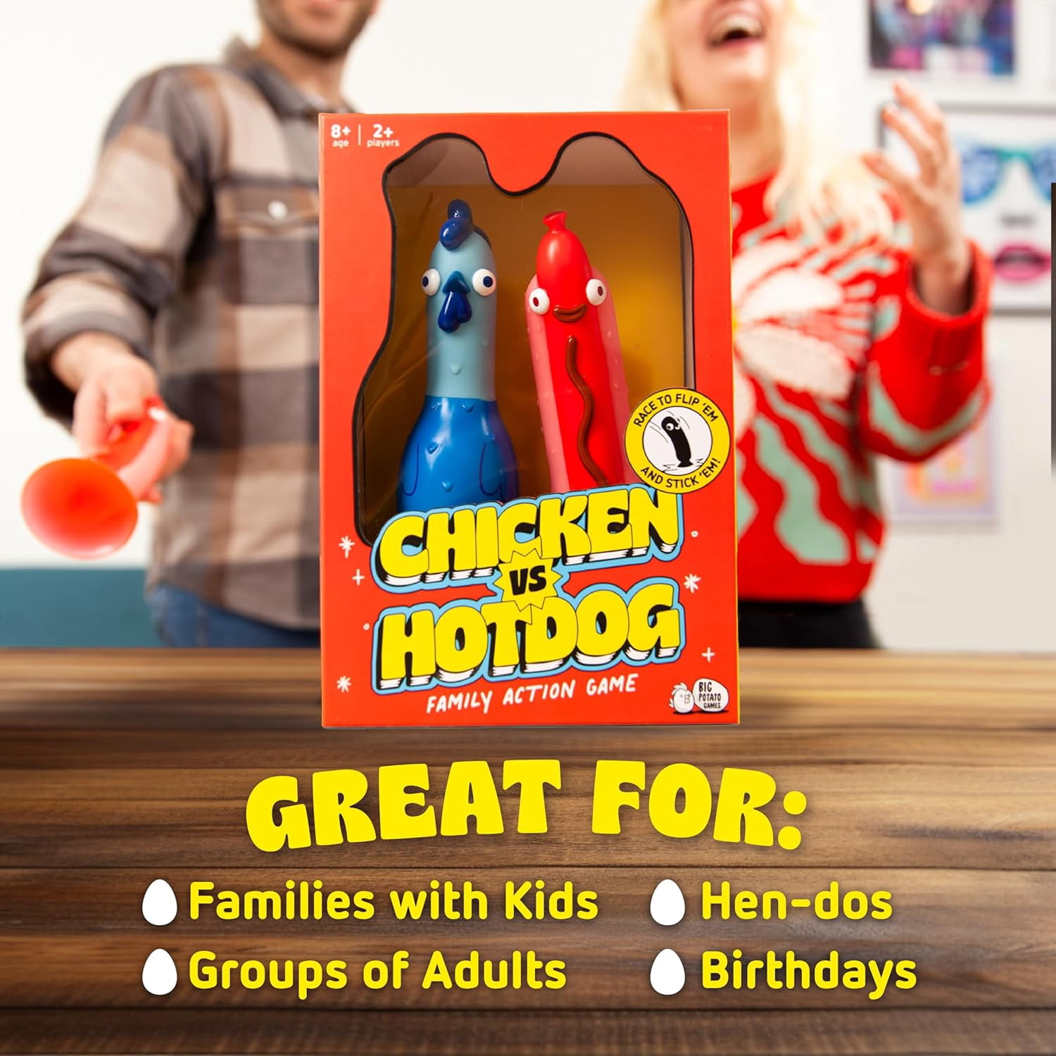 Chicken vs. Hotdog – A Fast-Paced Party Board Game for Kids, Teens, and Adults