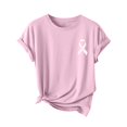 thumbnail image 2 of VKOYWKM Breast Cancer Awareness Tee for Women Breast Cancer T-Shirt Pink Ribbon Graphic Fight Cancer Shirt Crew Neck Cancer Tees Inspirational Short Sleeve Tops, 2 of 3