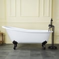 thumbnail image 2 of Aqua Eden VCTND5731B0 57-Inch Cast Iron Oval Single Slipper Clawfoot Tub (No Faucet Drillings) in White/Matte Black, 2 of 7