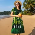 thumbnail image 4 of Lsque Tropical Summer Vibes Print Women's Casual Dress T-Shirt Summer Short Sleeve Scoop Neck Swing Dresses, 4 of 6