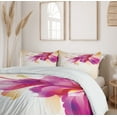 thumbnail image 6 of Ambesonne Abstract Duvet Cover Sets, Floral Point and Leaf, 2-Queen, Purple Pink and Beige, 6 of 7