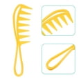 thumbnail image 2 of Unique Bargains 3 Pcs Anti Static Hair Comb Wide Tooth for Thick Curly Hair Hair Care Detangling Comb Yellow, 2 of 6