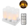 thumbnail image 1 of 6 velas recargables sin llama con control remoto, parpadeantes realistas, LED amarillas, inalámbrica Abanopi 6 piezas y enchufe de EE. UU., 1 of 7