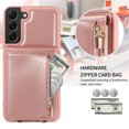 thumbnail image 2 of SaniMore RFID Blocking Wallet Case for Samsung Galaxy S22 Plus, Crossbody Zipper Purse Case for Women/Girls, Wrist Strap PU Leather Card Holder Kickstand Cover for Samsung S22 Plus, Rosegold, 2 of 9