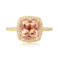 thumbnail image 2 of 925 Sterling Silver 14K Yellow Gold Natural morganite Cushion Engagement Ring, 2 of 6