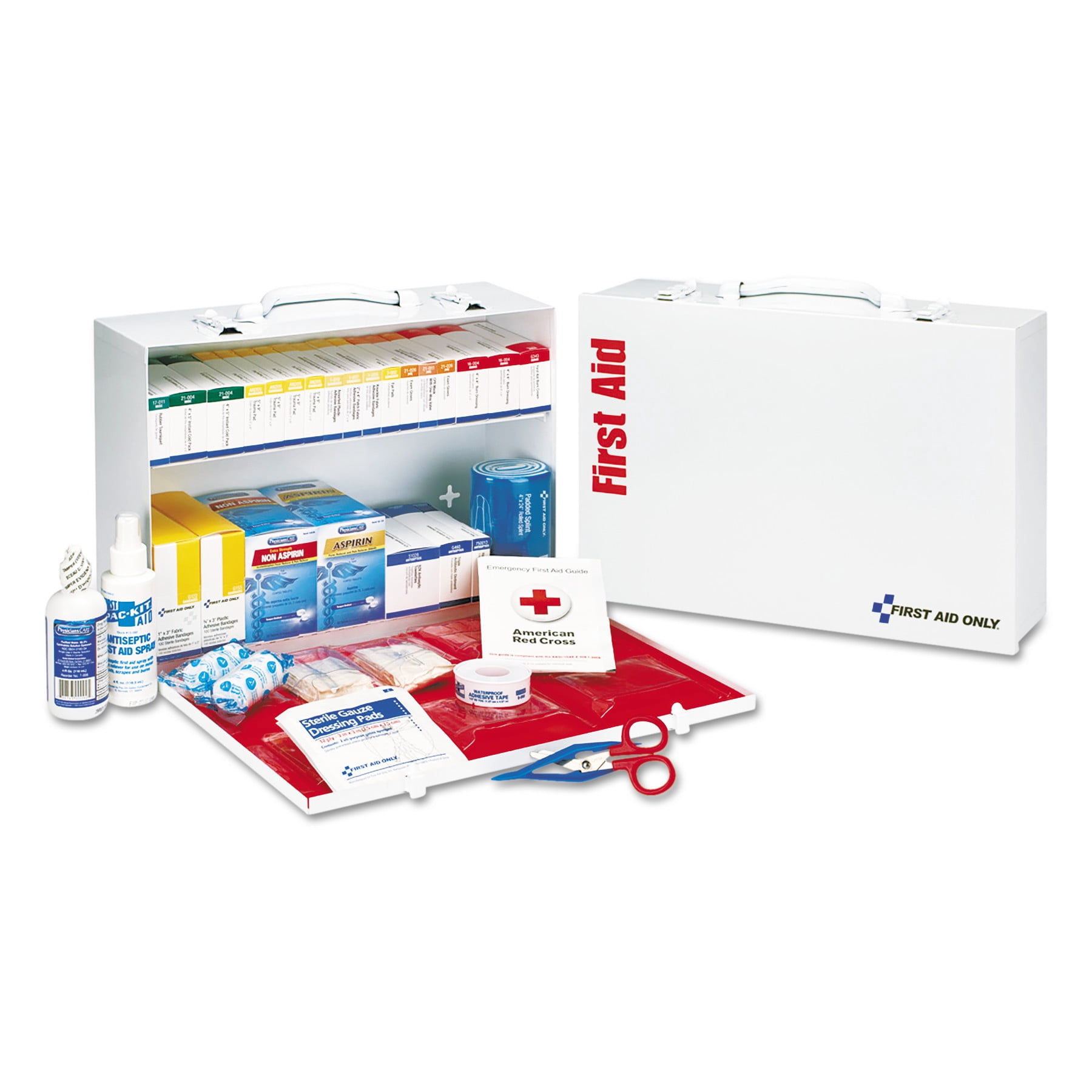 ANSI 2015 Class B+ Type I and II Industrial Metal Case First Aid Kit for 75 People (466-Pieces/Kit)