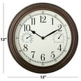 thumbnail image 4 of Westclox 12" Brown Indoor/Outdoor Plastic Analog QA Wall Clock with Temperature & Humidity Displays, 4 of 6